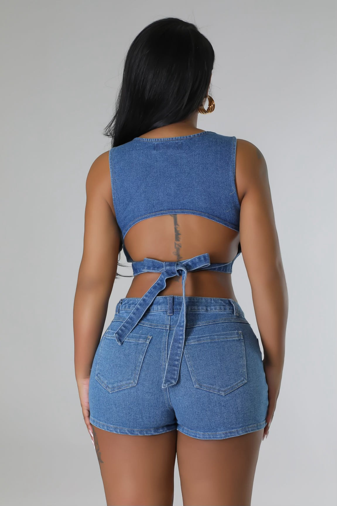 So Chic 2piece Denim Short Set