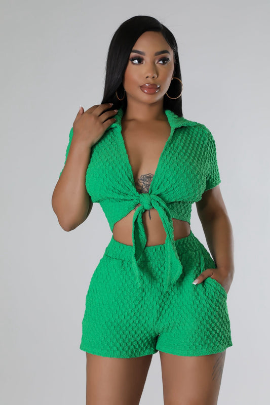 Pretty In Green 2piece Short Set