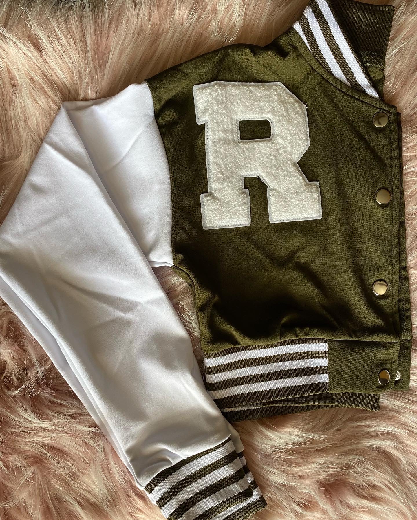 Roll With Me Varsity Jacket(Green)