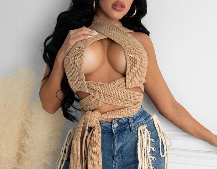 My Boo Wrapped Top(Light Brown)