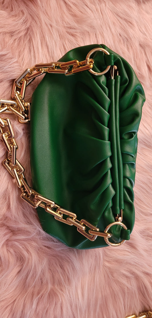 So Clutch Chained Leather Purse