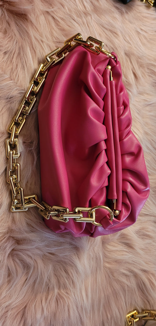 So Clutch Chained Leather Purse