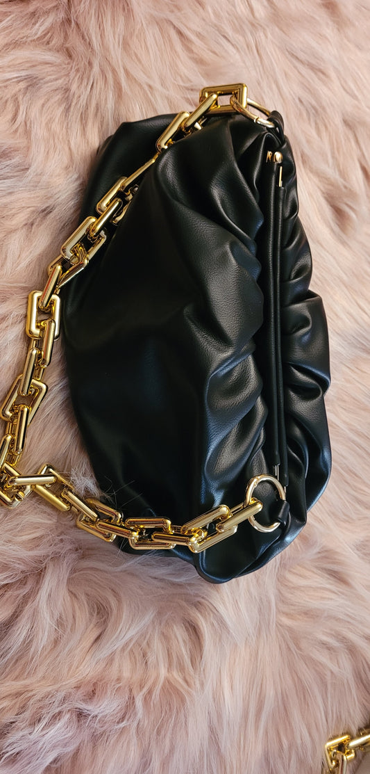 So Clutch Chained Leather Purse