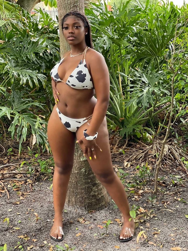 Cookie And Cream 2piece Bathinsuit W/Hair Tie